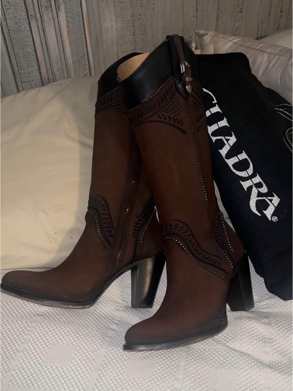 Ariat Brown Leather Western Heeled Boots